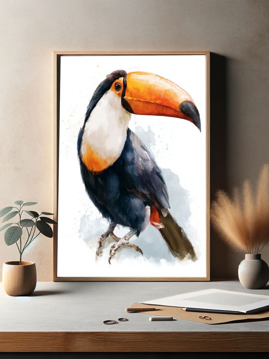 Toucan Watercolor Poster. — room view 2