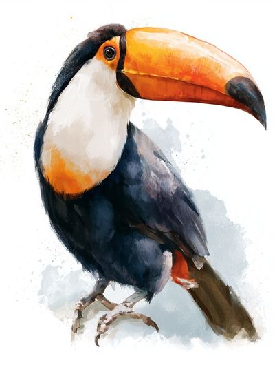 Toucan Watercolor Poster. poster