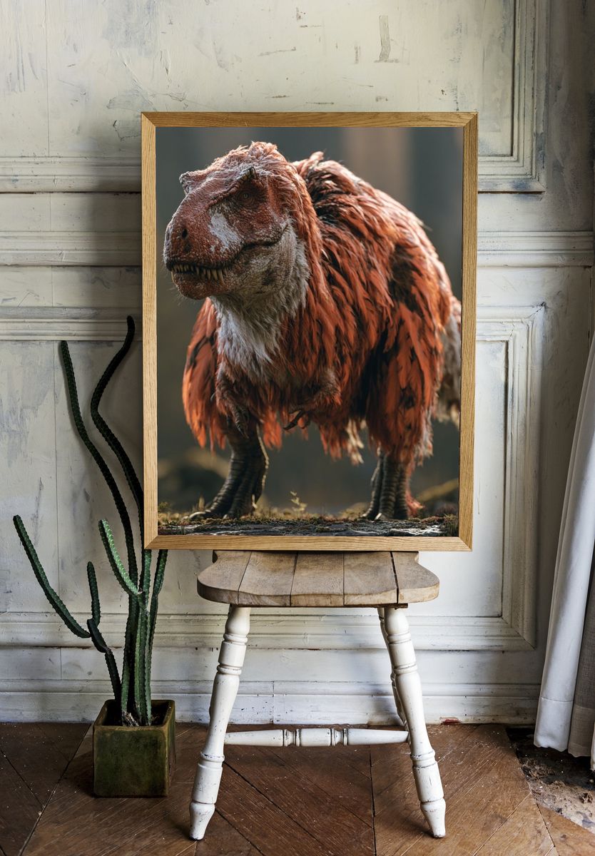 Feathered T-Rex Wildlife Poster. — room view 1