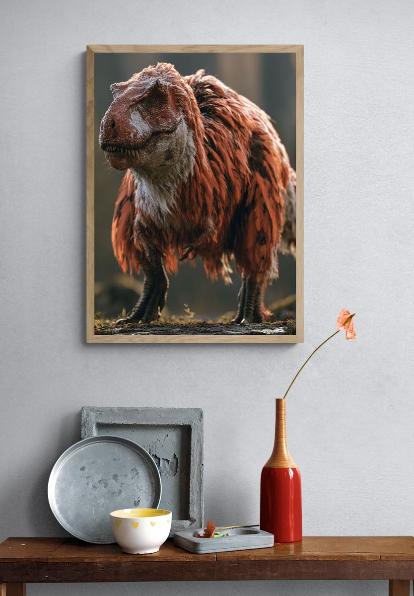 Feathered T-Rex Wildlife Poster. — room view 3