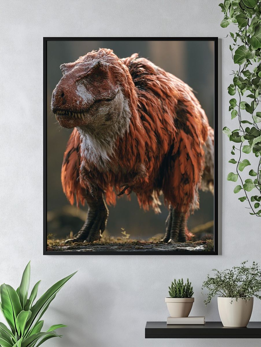 Feathered T-Rex Wildlife Poster. — room view 4
