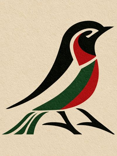 Stylized Penguin Illustration Poster. poster