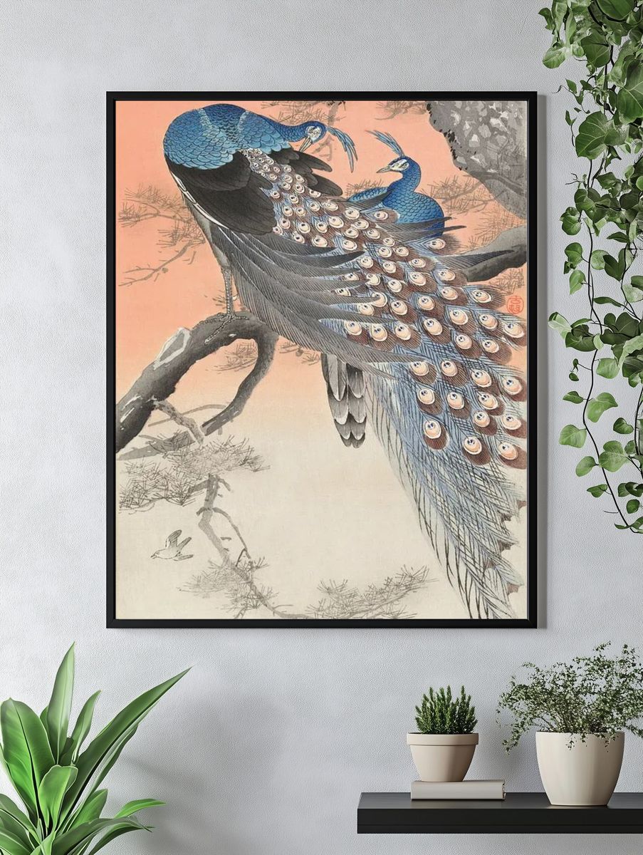 Two peacocks on tree branch (1900 - 1930). — room view 4