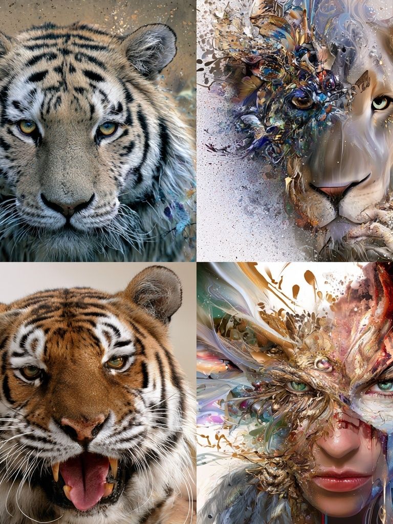 Wild Tiger Portrait Collage Poster. poster detail