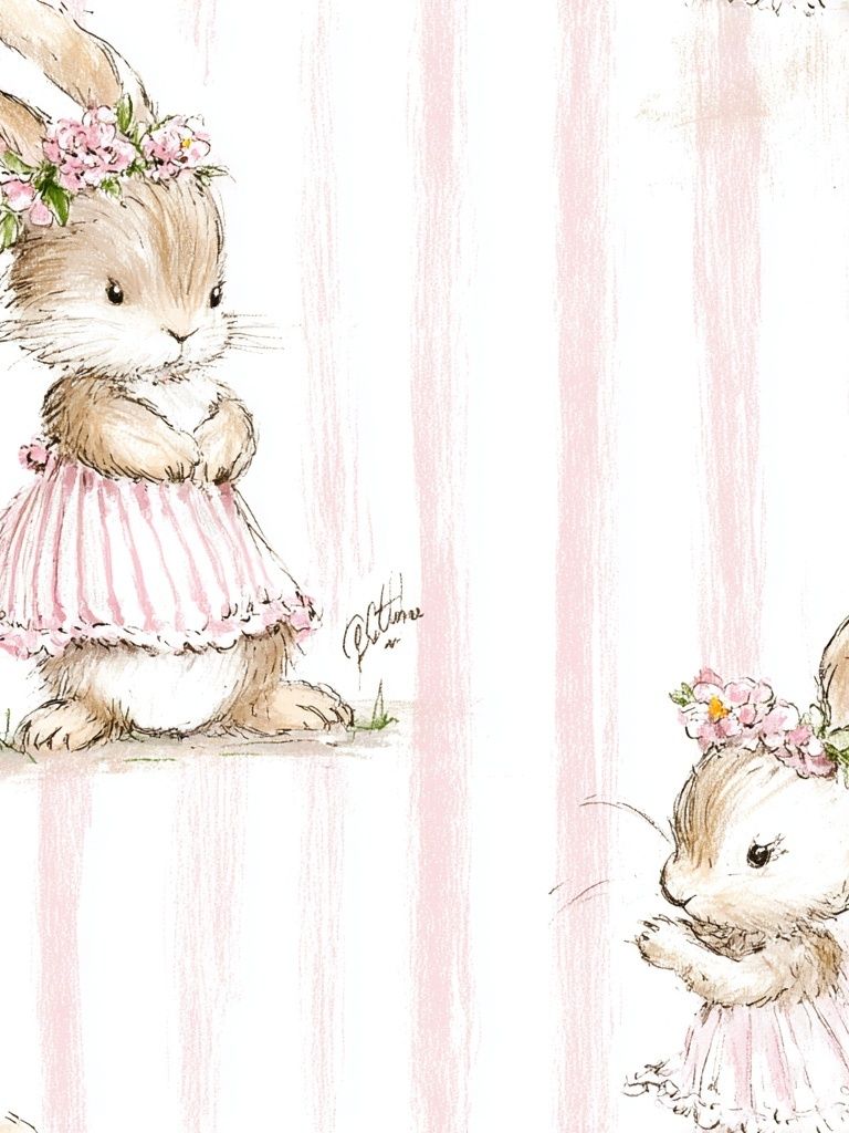 Bunny Ballet Illustration Poster. poster detail
