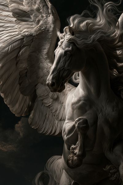 Winged Pegasus Dark Fantasy Print.