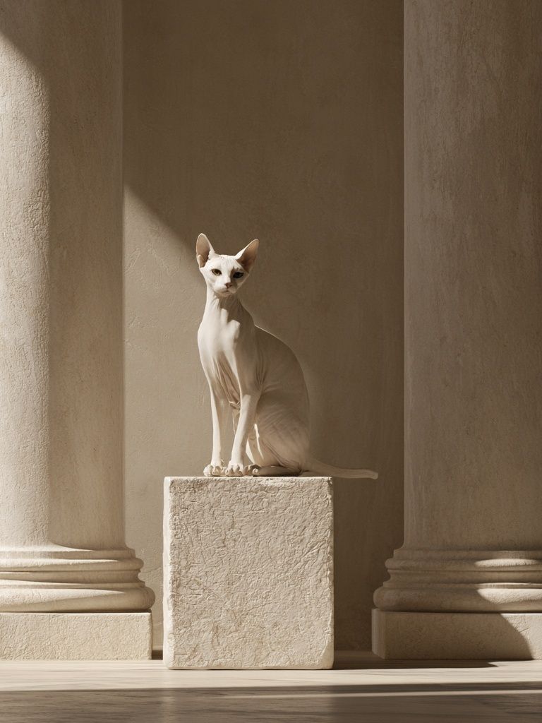 Sphynx Cat in Classical Interior Poster. poster — animals art
