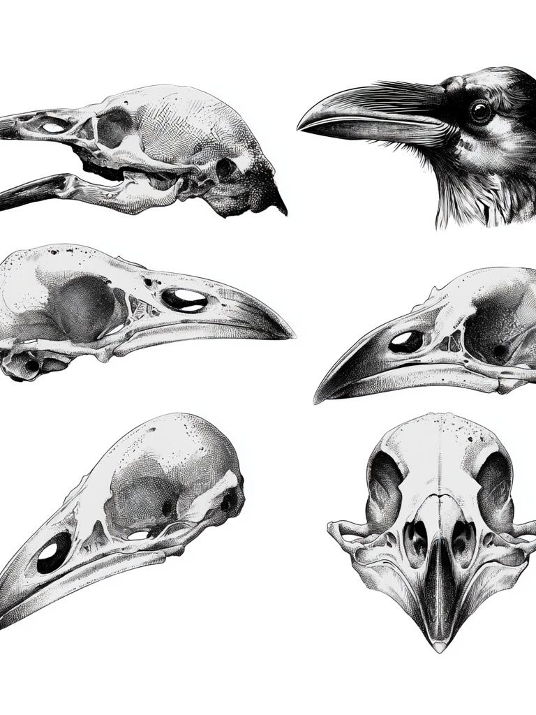 Raven Skull Study Print. poster detail