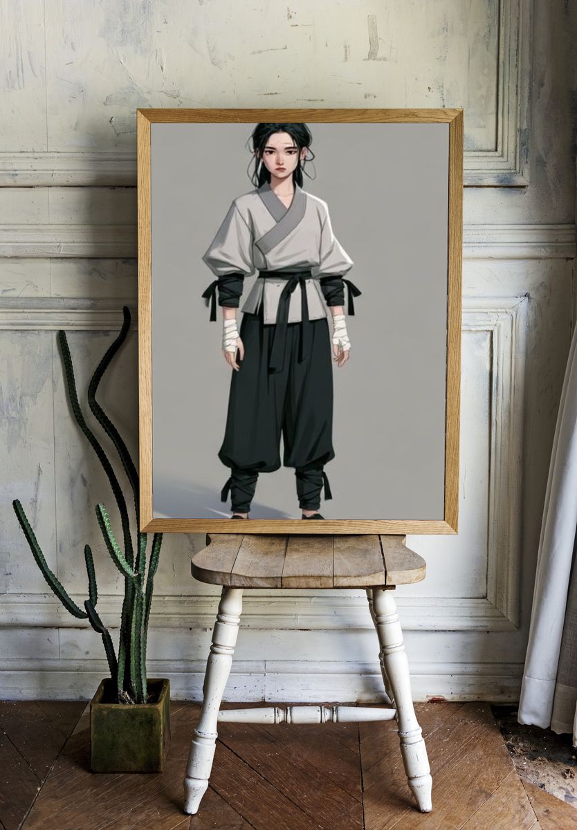 Samurai Girl Illustration Poster. room preview