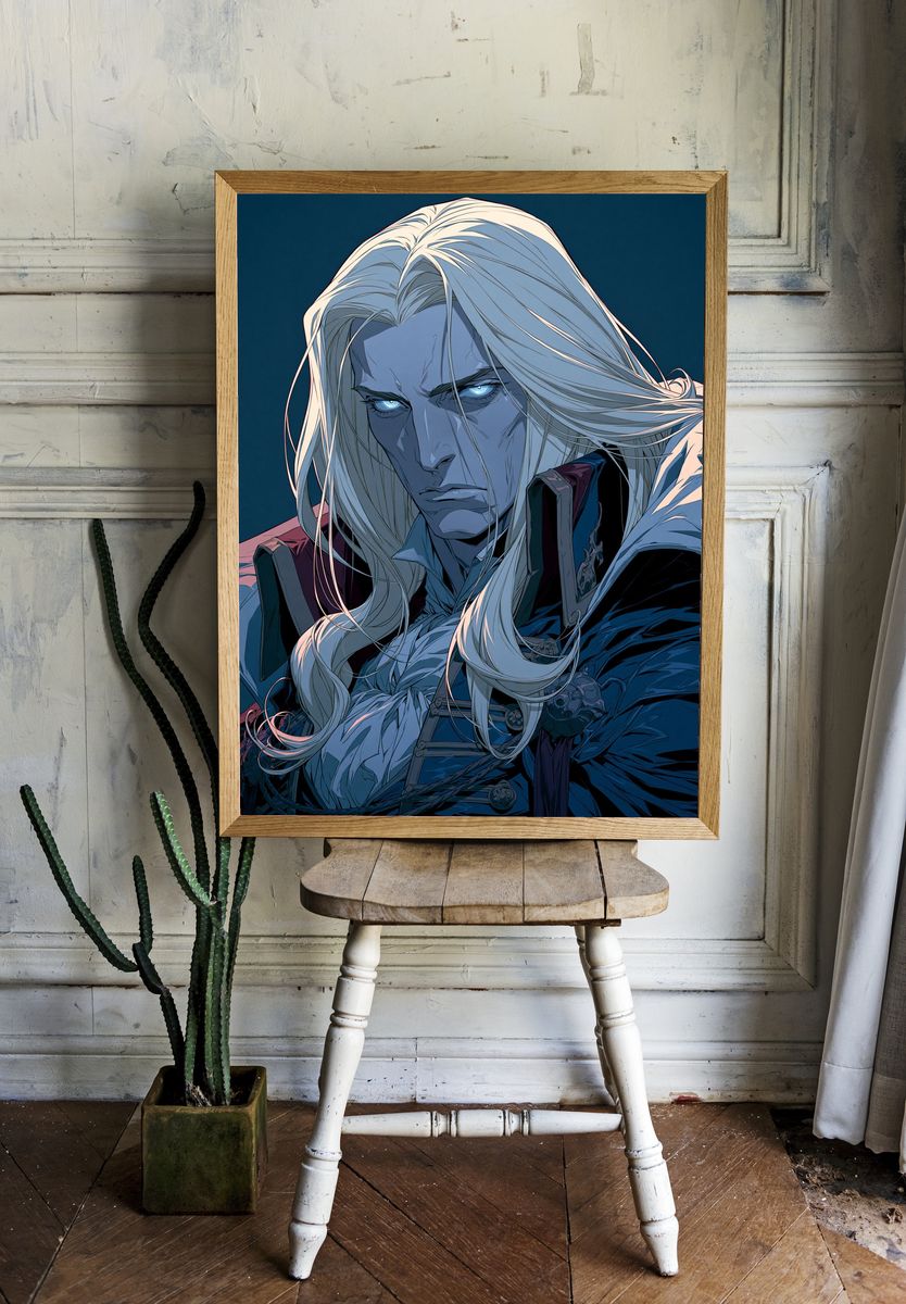 Elven Warrior Portrait Print. room preview
