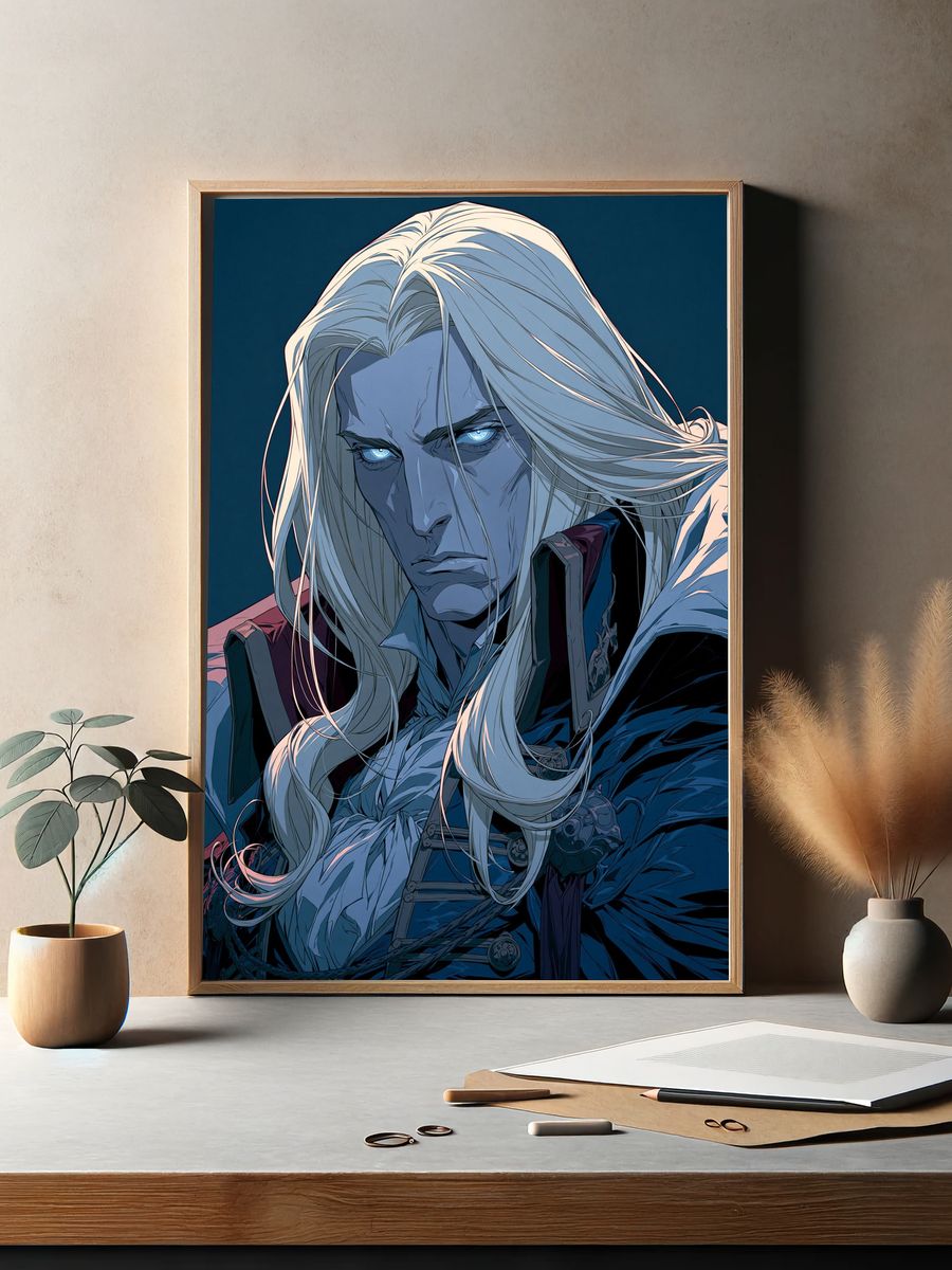Elven Warrior Portrait Print. — room view 2