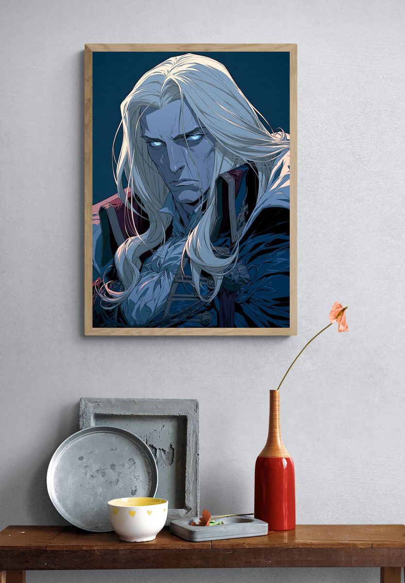 Elven Warrior Portrait Print. — room view 3