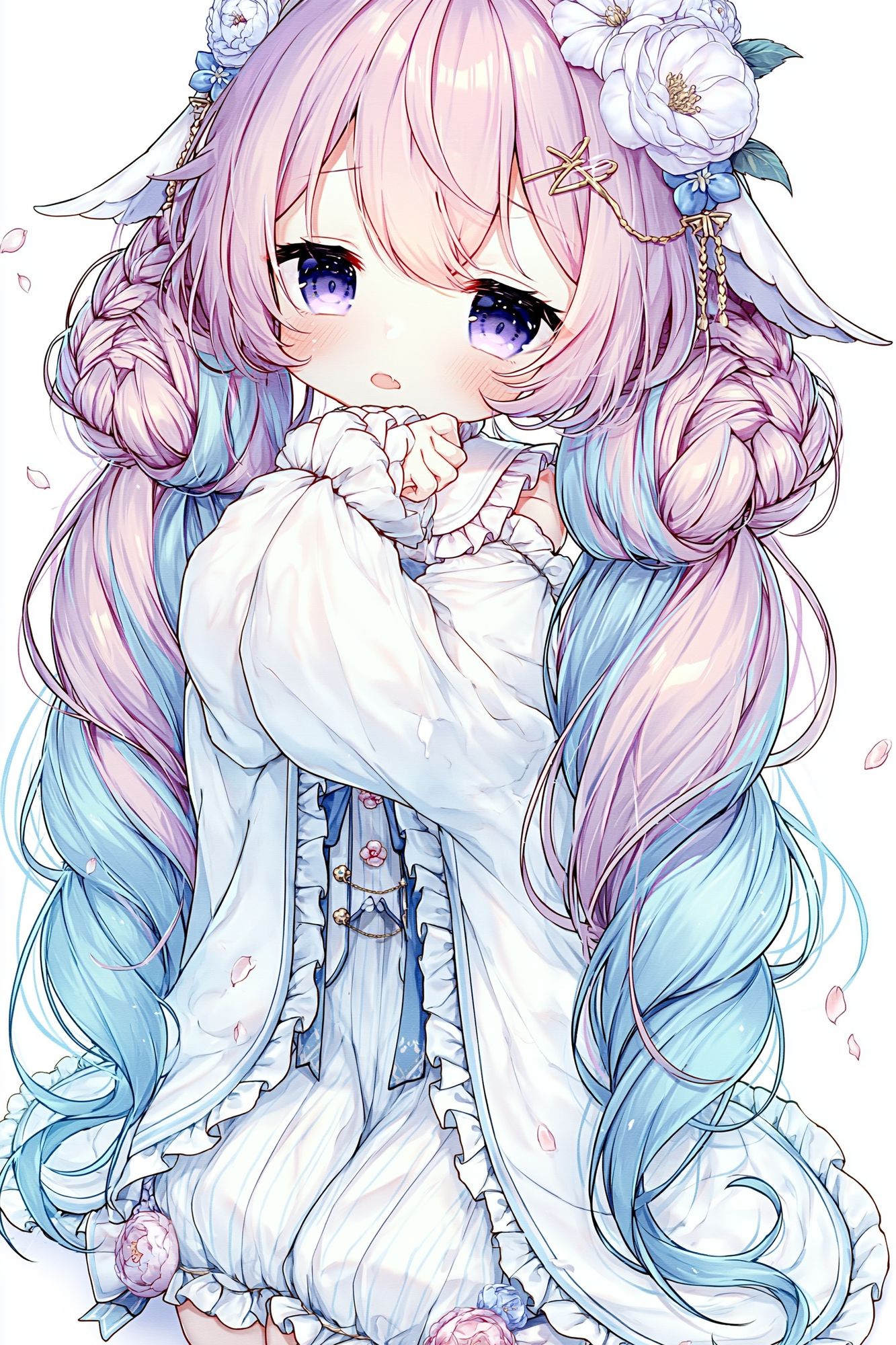 Pastel Anime Girl Portrait Poster. poster detail