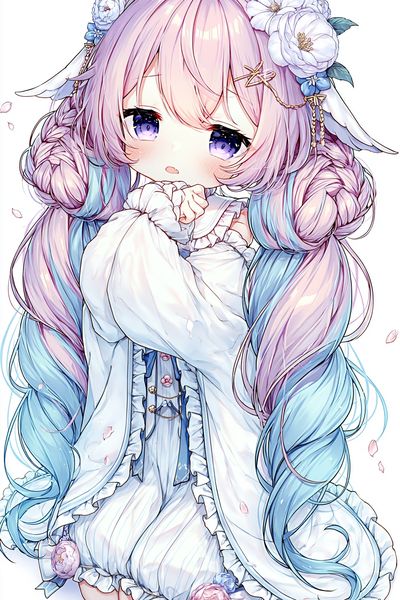 Pastel Anime Girl Portrait Poster. poster