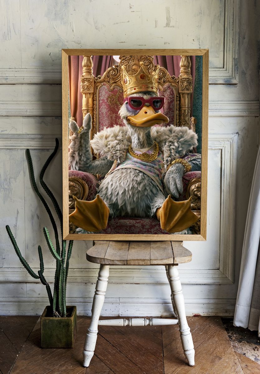 Regal Duck Portrait Poster. room preview