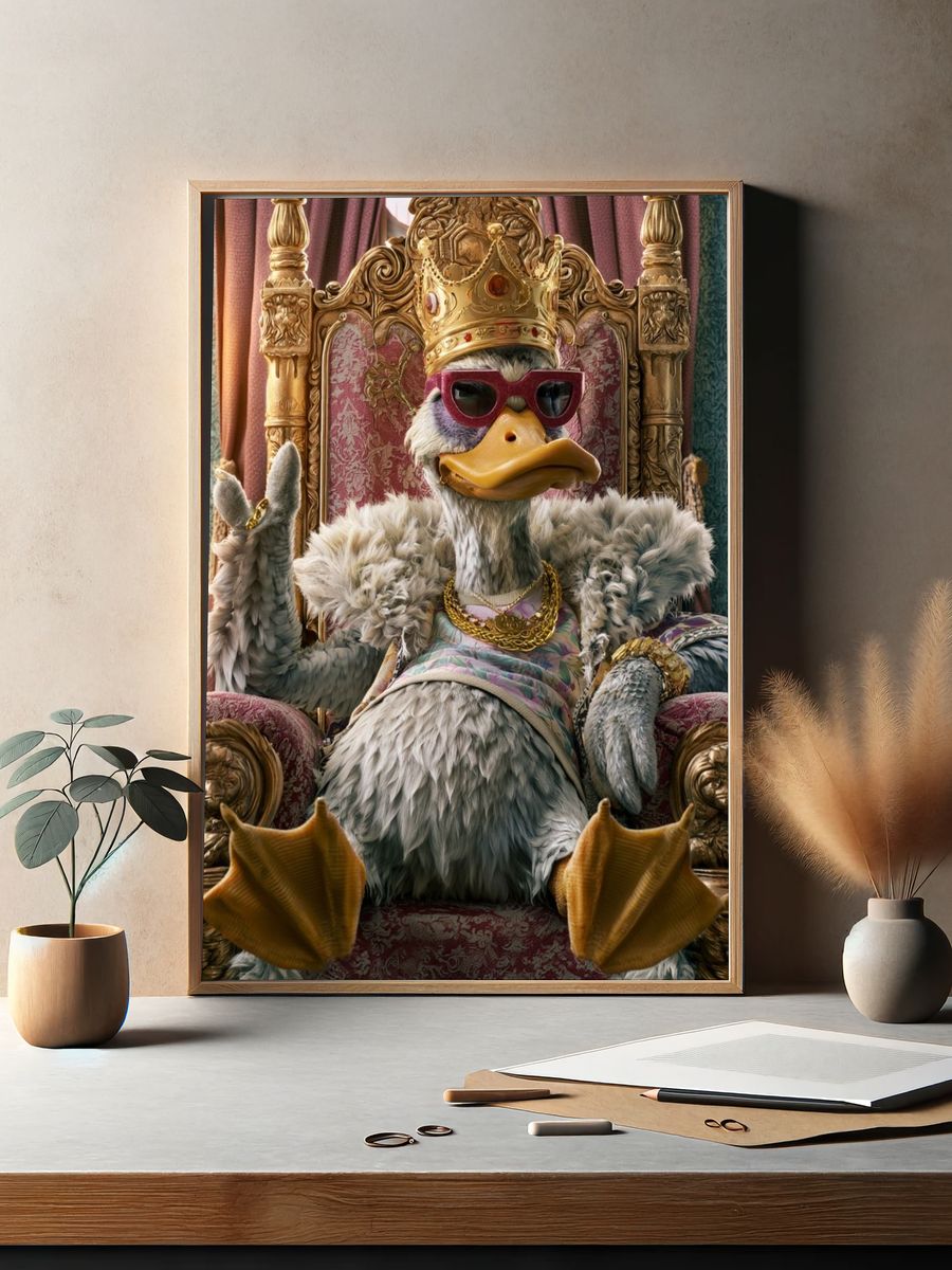 Regal Duck Portrait Poster. — room view 2
