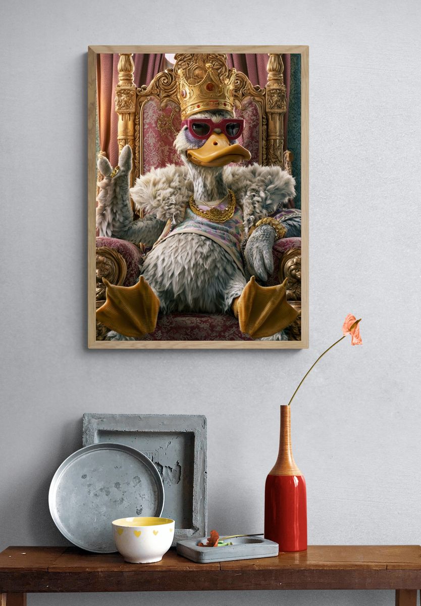 Regal Duck Portrait Poster. — room view 3