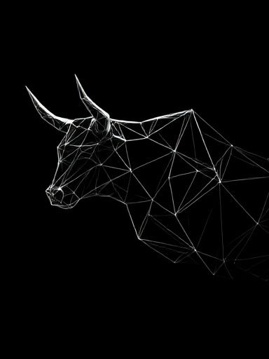 Geometric Bull Line Art Poster. poster detail
