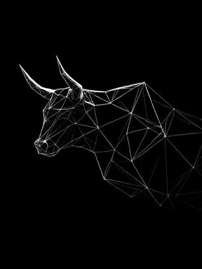 Geometric Bull Line Art Poster.