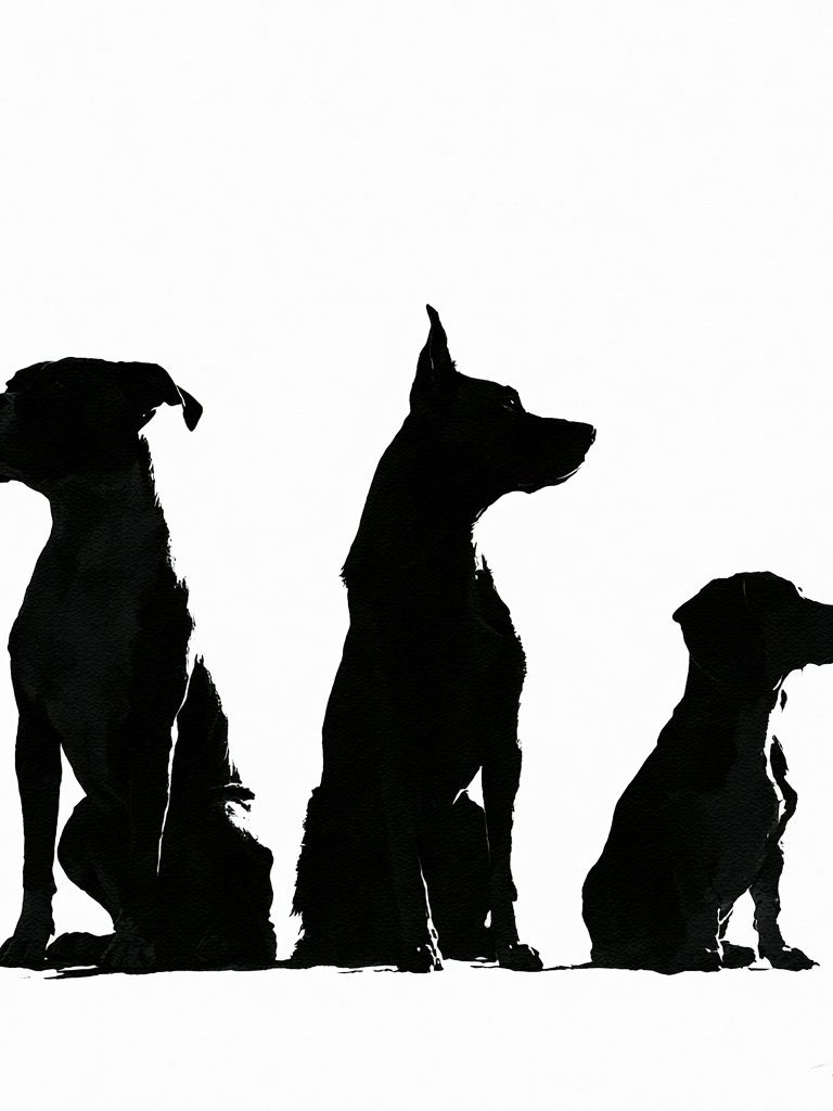 Three Dogs Silhouette Poster. poster — animals art