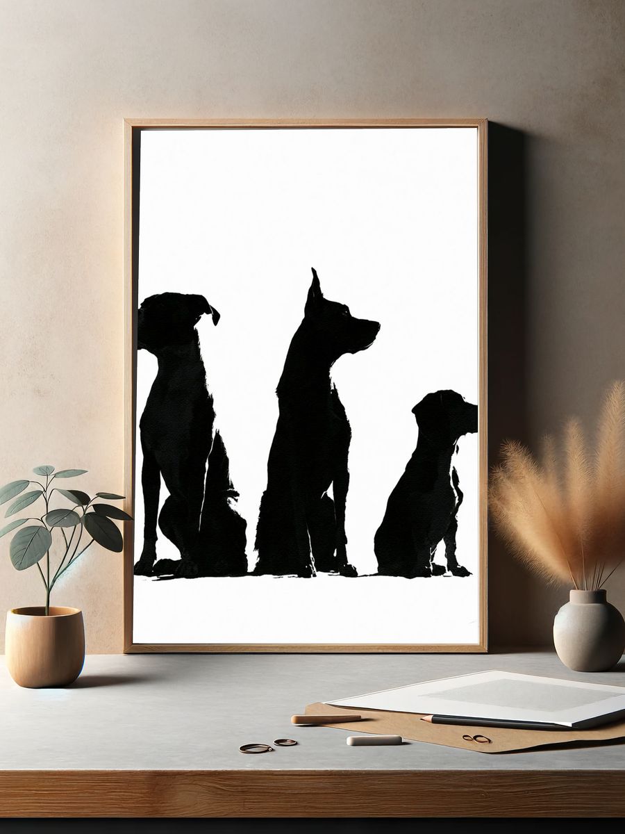 Three Dogs Silhouette Poster. — room view 2