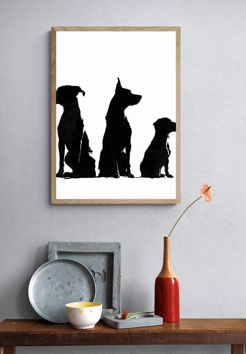 Three Dogs Silhouette Poster. — room view 3