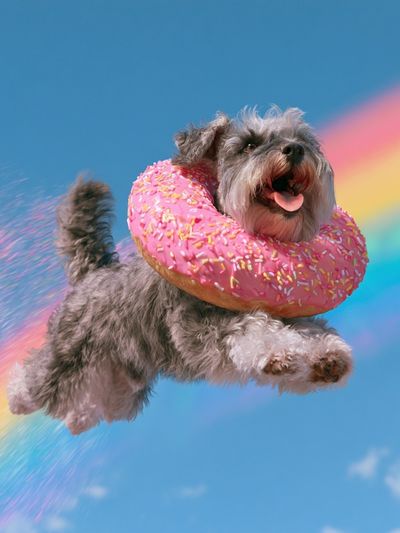 Flying Schnauzer Pop Art Poster.