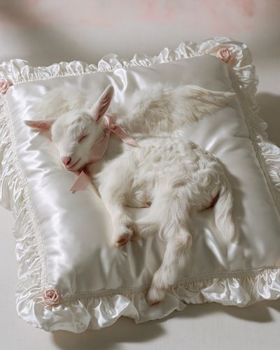 Sleeping Baby Goat Photography Poster.