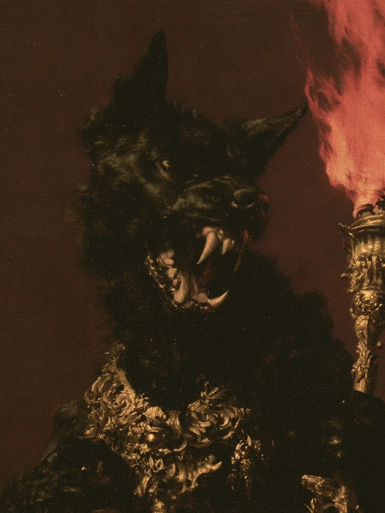 Ceremonial Wolf Portrait Print. poster detail