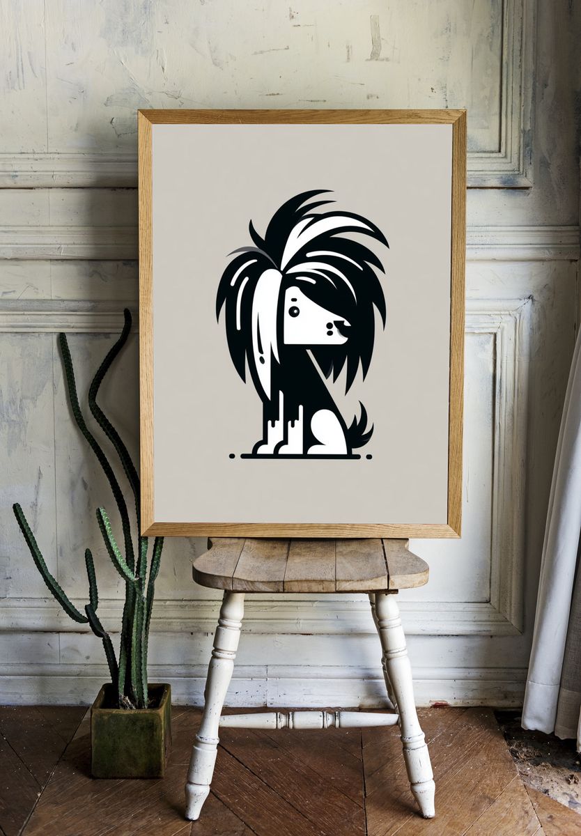 Stylized Dog Illustration Poster. room preview