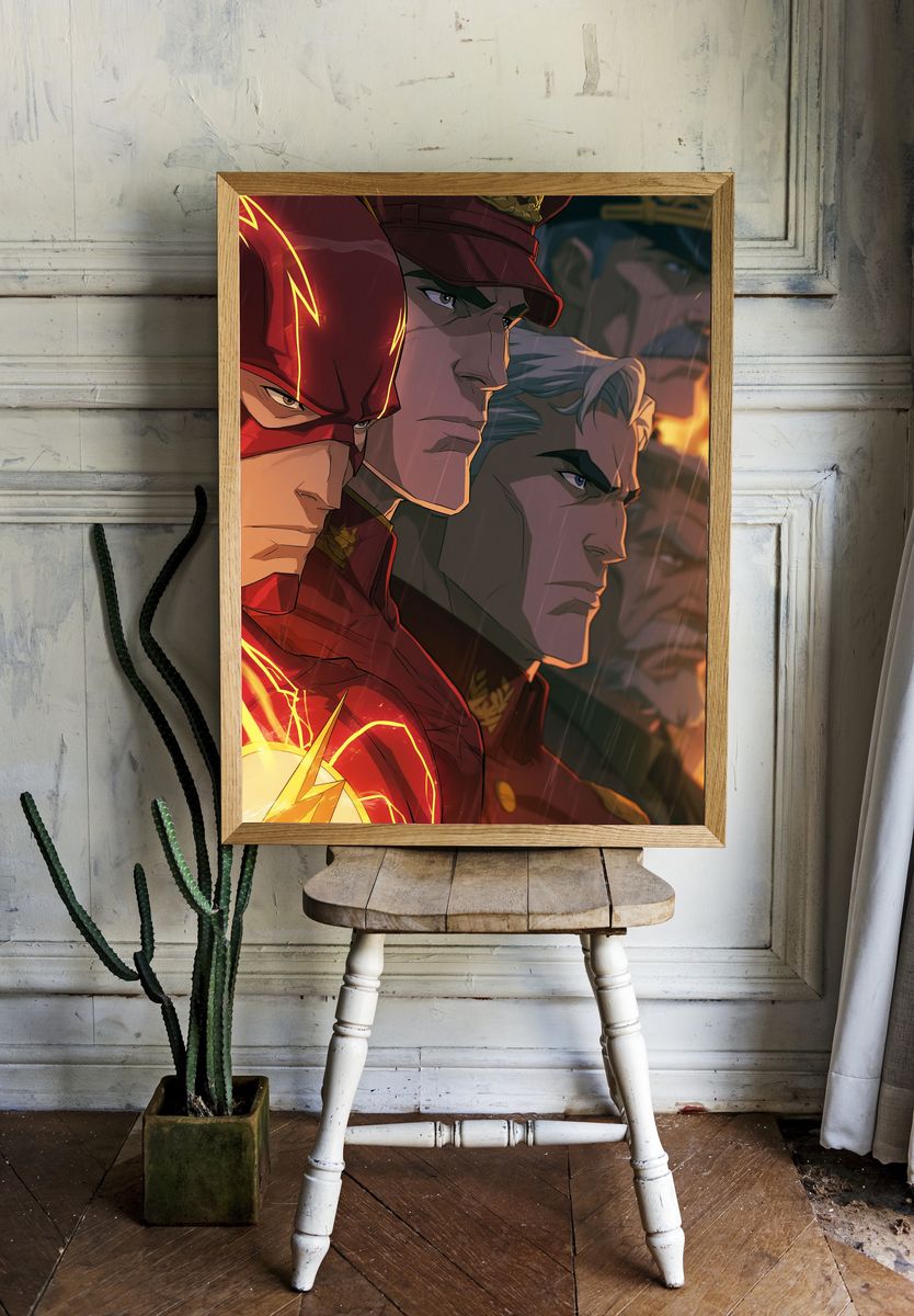 The Flash Heroes Anime Poster. room preview
