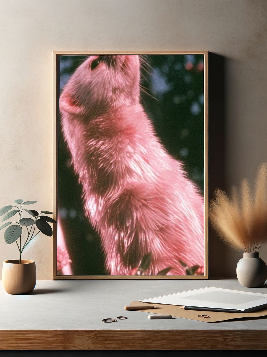 Pink Ferret Portrait Poster. — room view 2