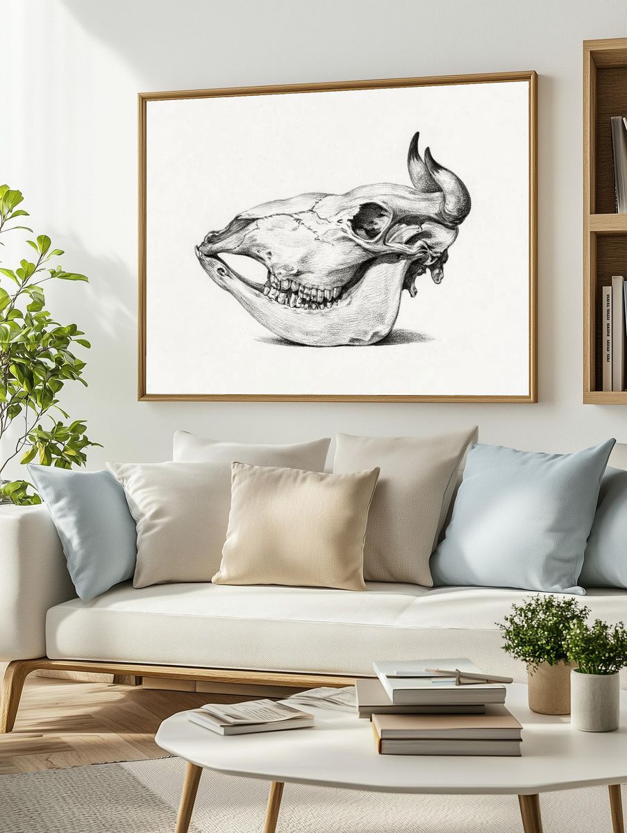 Geisha Floral Kimono Illustration Poster. — room view 2