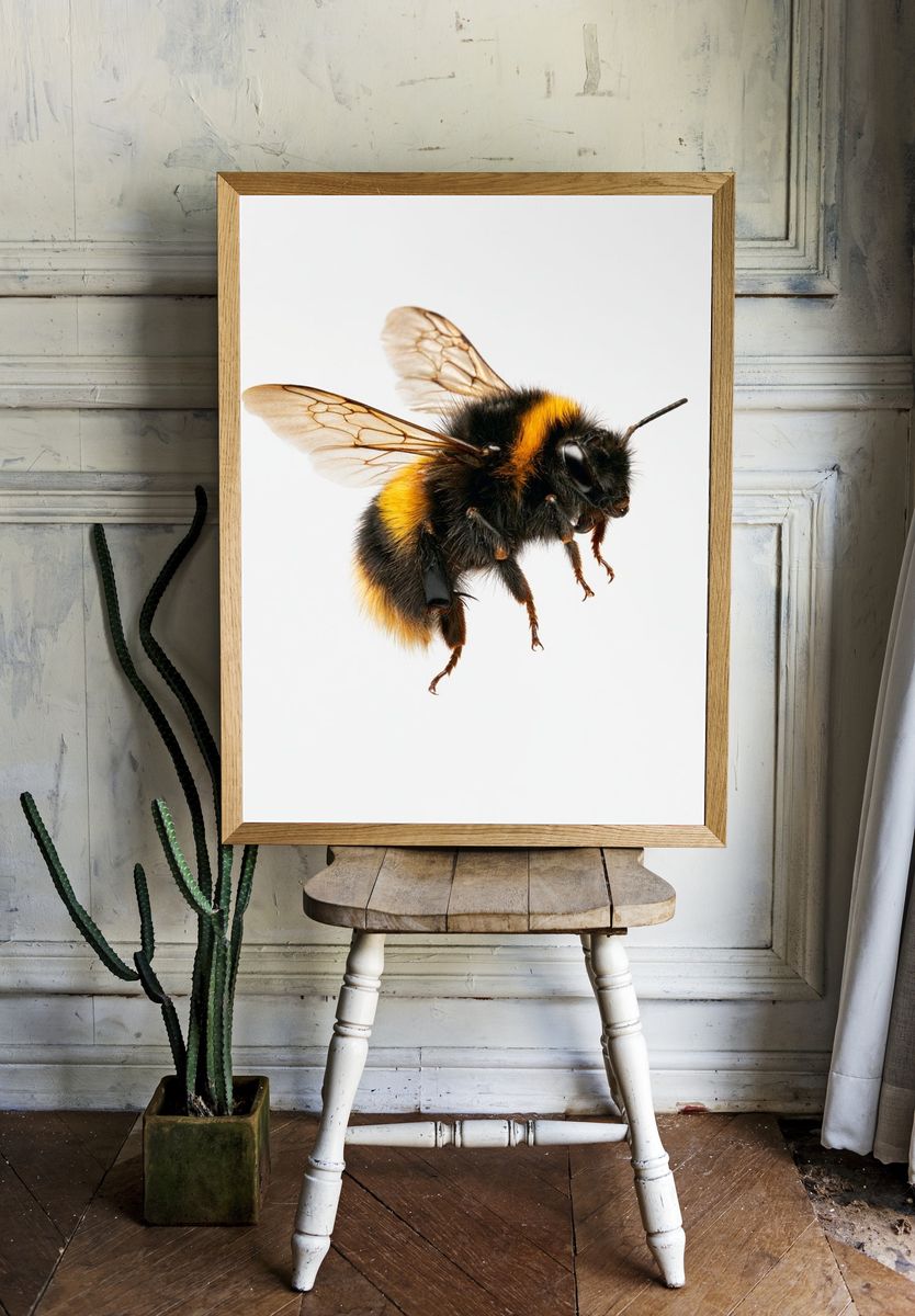 Bumblebee Macro Photography Poster. — room view 1