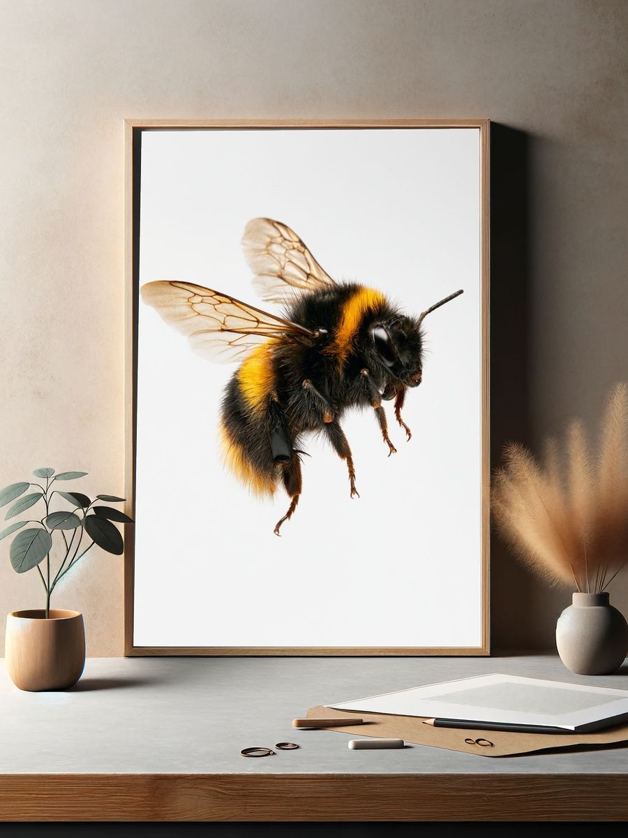Bumblebee Macro Photography Poster. — room view 2