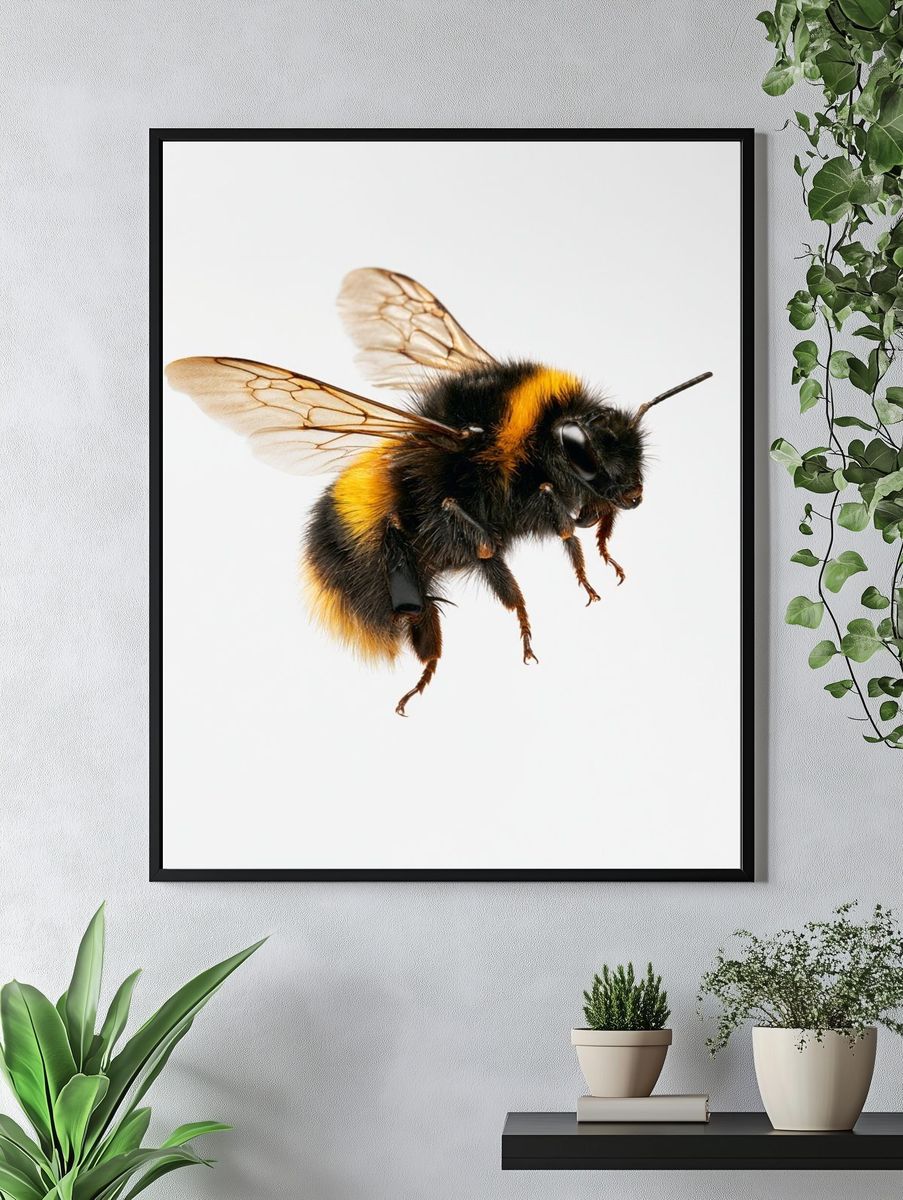 Bumblebee Macro Photography Poster. — room view 4