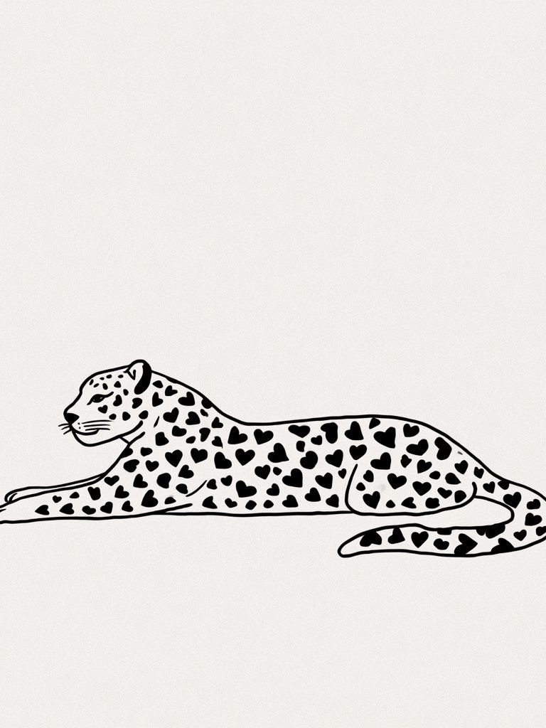 Leopard Heart Pattern Print. poster — animals art