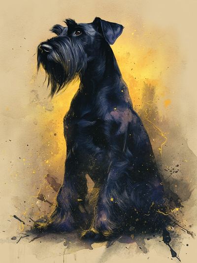 Black Schnauzer Watercolor Poster. poster print
