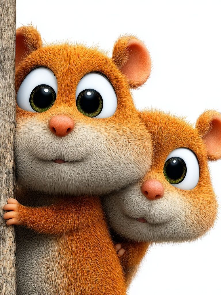 Cute Squirrel Duo Illustration Poster. poster — animals art