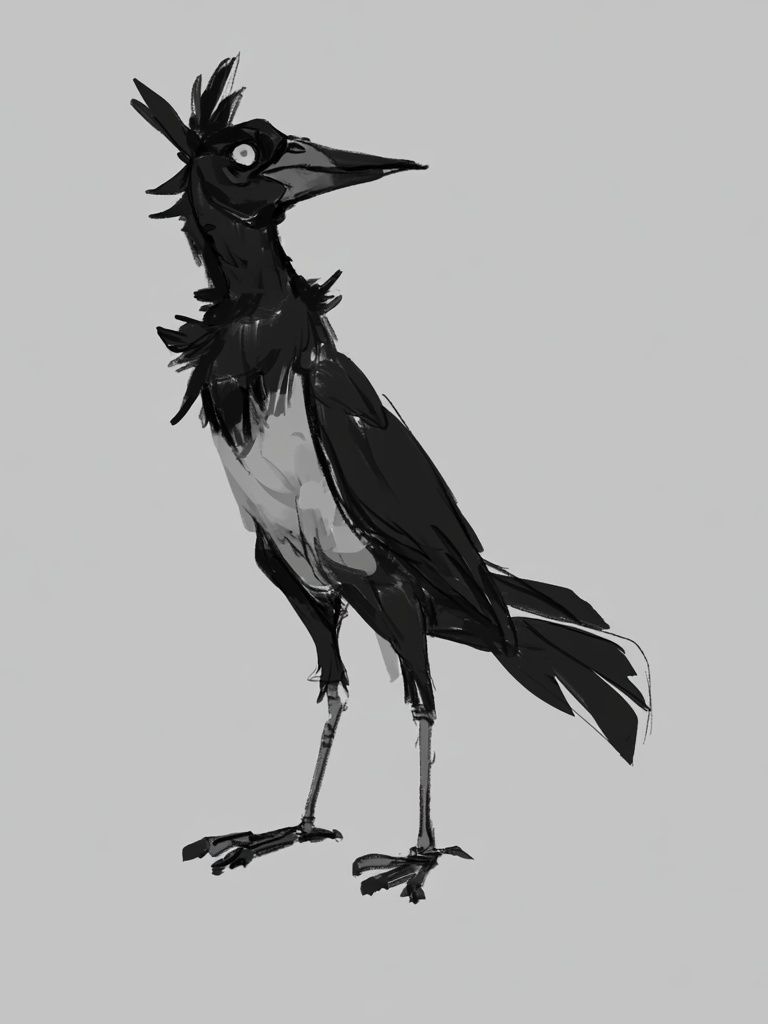 Black Crow Ink Illustration Poster. poster — animals art