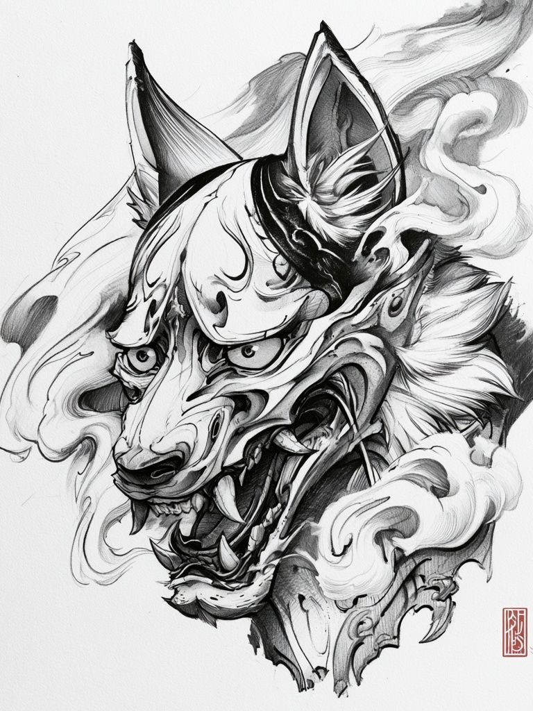 Fox Spirit Ink Poster. poster — animals art