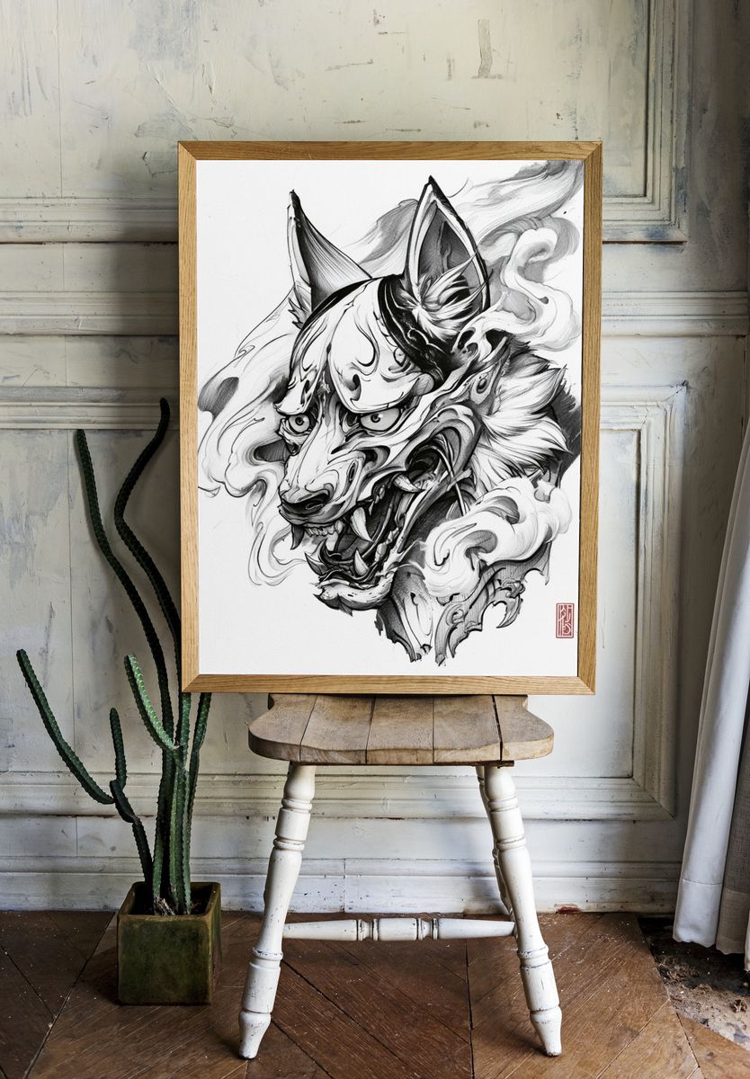 Fox Spirit Ink Poster. room preview