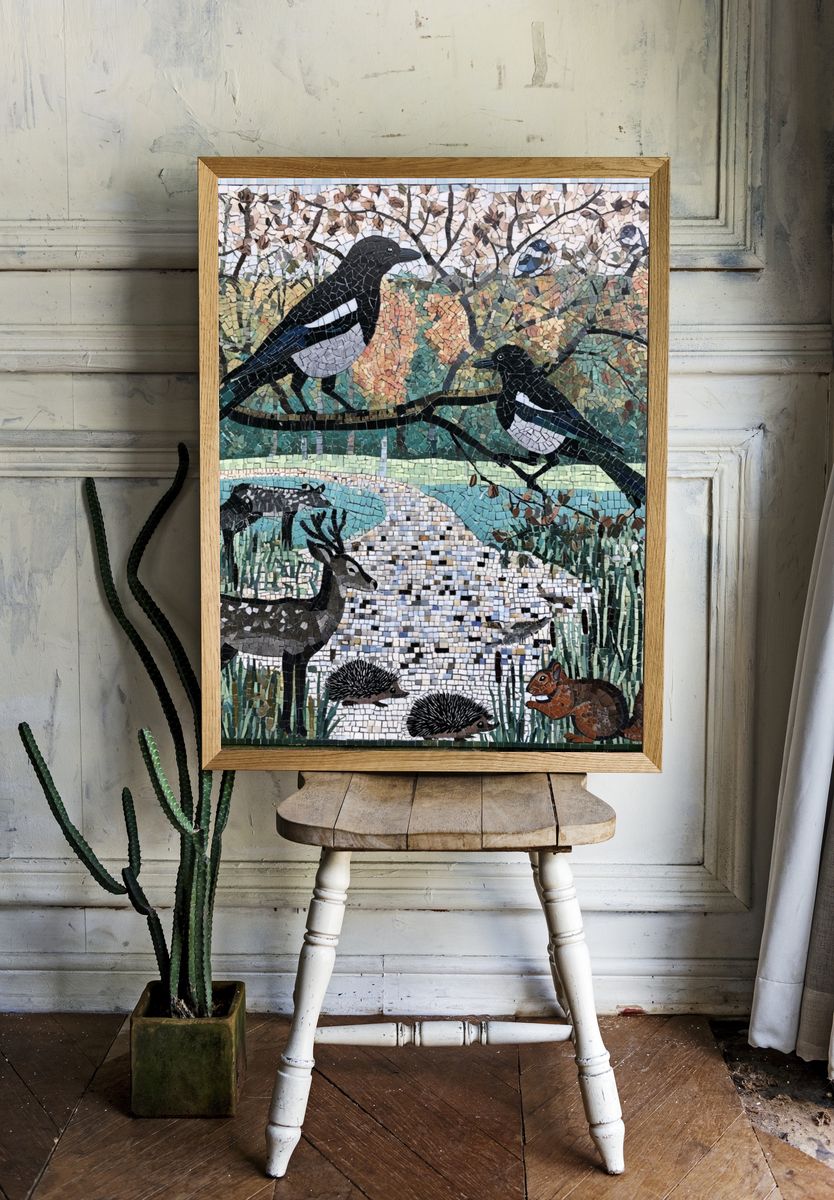 Wildlife Mosaic Poster. room preview