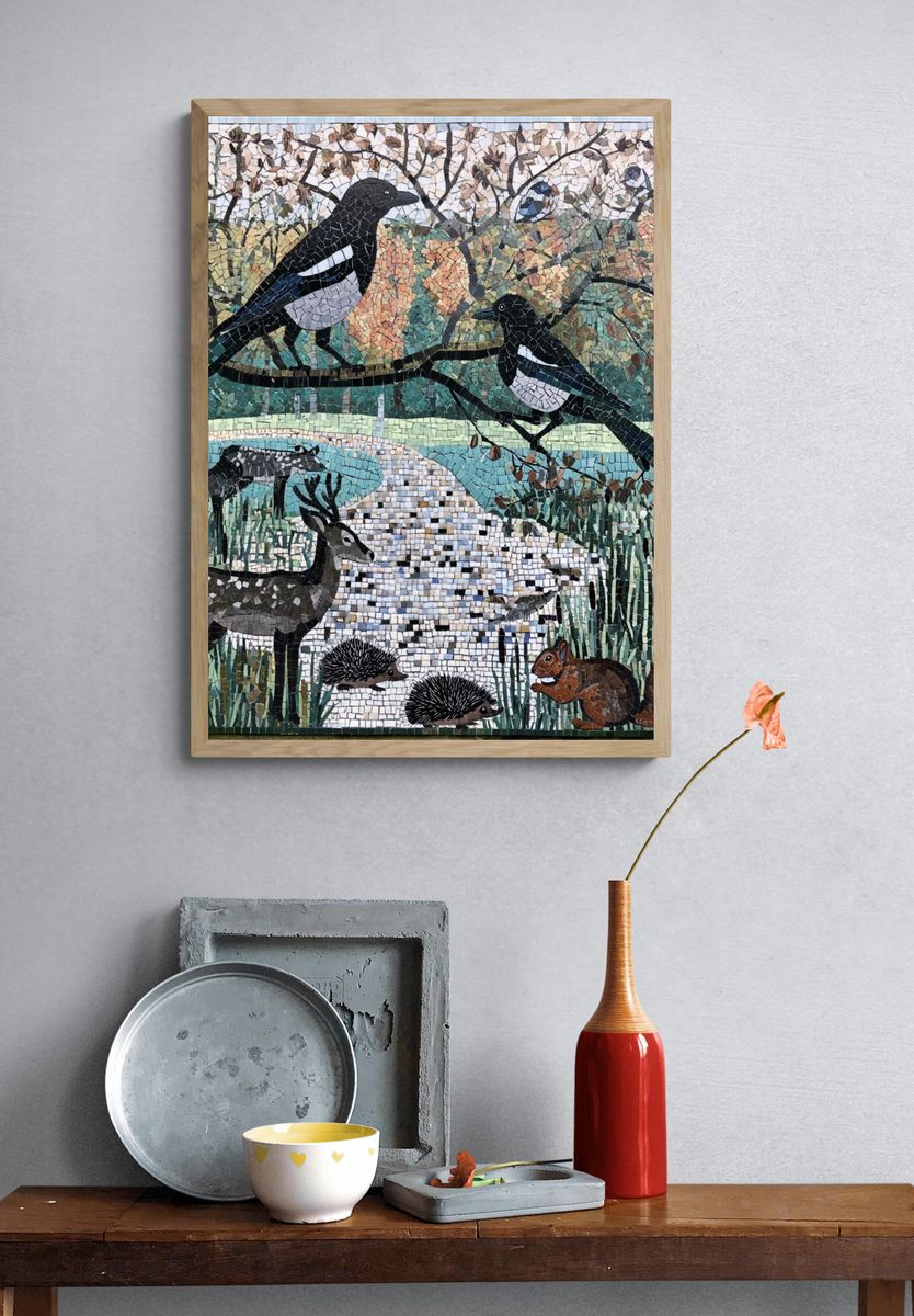 Wildlife Mosaic Poster. — room view 3