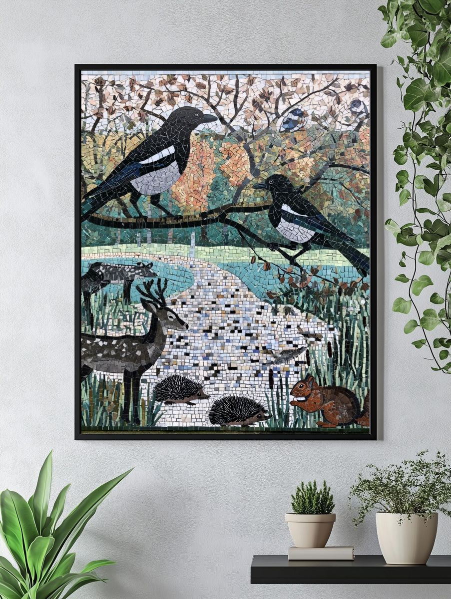 Wildlife Mosaic Poster. — room view 4