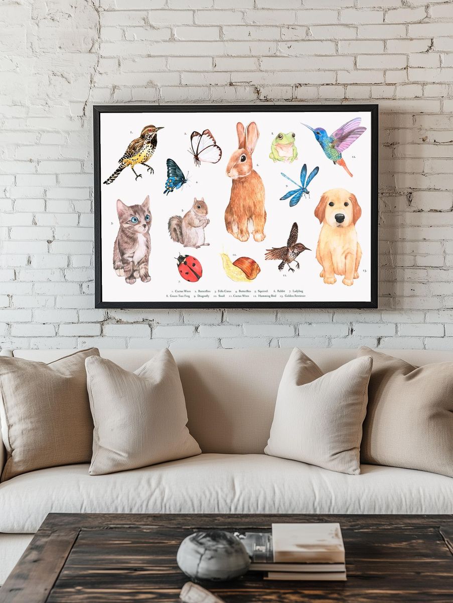 Hand drawn animal set. — room view 1