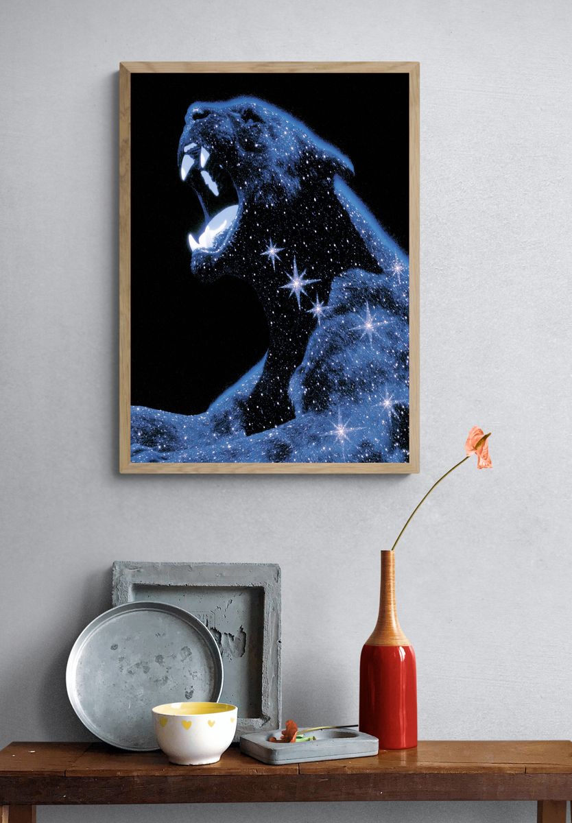 Cosmic Bear Illustration Poster. — room view 3
