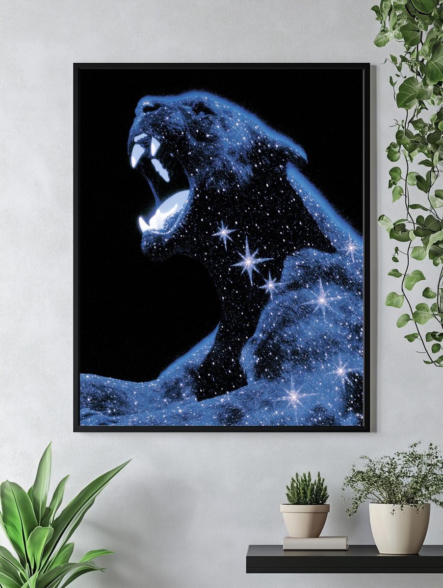 Cosmic Bear Illustration Poster. — room view 4
