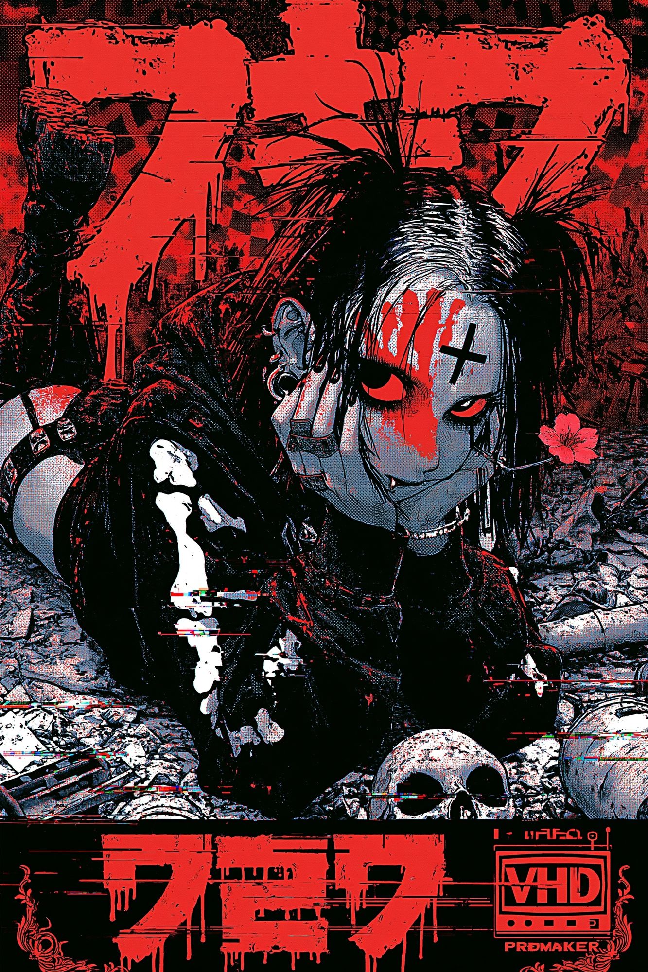 VHS Horror Girl Illustration Poster. poster detail