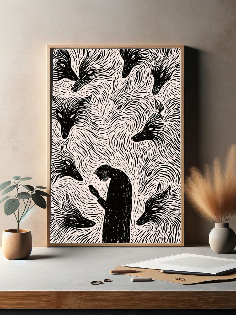 Fox Spirit Pattern Print. — room view 2